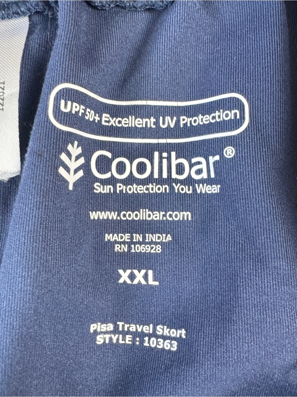 Coolibar Pisa Travel Skort Womens XXL Navy Blue UPF 50+ Sun Protection Active - Picture 6 of 11